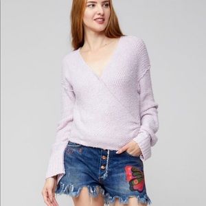 Free People Sensual Lilac Wrap Sweater - Size L